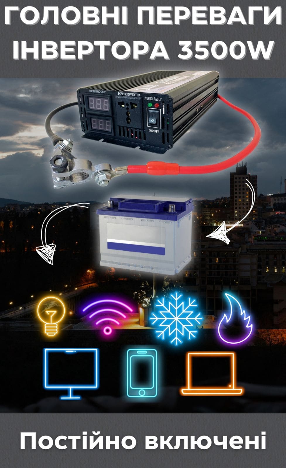 Інвертор 3500 Вт чиста синусоїда CJ-3500Q – купити в Україні inv3500 2 1